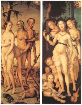  nude Canvas - Three Ages Of Man And Three Graces Renaissance nude painter Hans Baldung